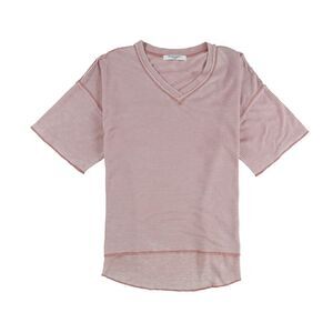 Project Social T Womens Ripped Collar V-Neck Basic T-Shirt, NWT